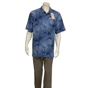 Tommy Bahama Men’s Blue Floral LA Rams Short Sleeve Button Shirt